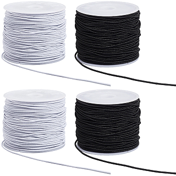 4Rolls 2 Colors Elastic Cords, Stretchy String, for Bracelets, Necklaces, Jewelry Making, Mixed Color, 1mm, about 19.68~21.87 yards(18~20m)/roll, 2rolls/color