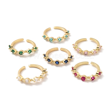 Mixed Color Brass+Rhinestone Finger Rings