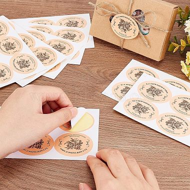 Olycraft 30Sheets Self-Adhesive Kraft Paper Gift Tag Stickers(DIY-OC0009-12)-3
