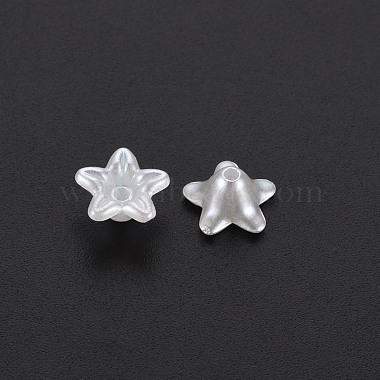 Blume ABS Kunststoff Imitation Perle Perlenkappen(OACR-T006-40B)-2