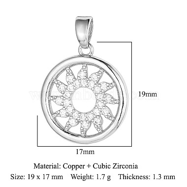 pendentifs en laiton zircon cubique transparent(ZIRC-OY001-16P)-2