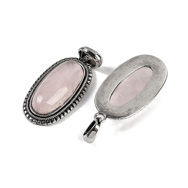 Natural Rose Quartz Pendants(G-I370-07AS-08)-2