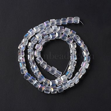 Chapelets de perles en verre galvanoplastique(X-EGLA-D018-8x8mm-01)-5