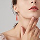 Boucles d'oreilles pendantes à double pointe en verre de quartz cerise(EJEW-PH01406-01)-4