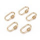 Brass Micro Pave Clear Cubic Zirconia Screw Carabiner Lock Charms(X-ZIRC-T010-10G)-1