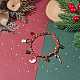 Bracelet à breloques en alliage de canne de bonbon de Noël(BJEW-TA00090-02)-2