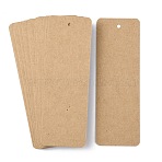 Blank Kraft Paper Card Bookmark Findings, Rectangle, Tan, 150x51x0.5mm, Hole: 4mm(DIY-WH0308-350)