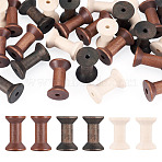 30Pcs 3 Styles Wood Thread Bobbins, for Embroidery and Sewing Machines, Mixed Color, 45~49x17~30mm, 10pcs/style(TOOL-TA0001-21)