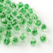 Handmade Luminous Lampwork Beads, Round, Green, 8mm, Hole: 1mm(LAMP-R125-8mm-06)