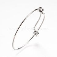Adjustable 201 Stainless Steel Bangle Making, Stainless Steel Color, 2-3/8 inch(60mm)(X-STAS-T011-09)