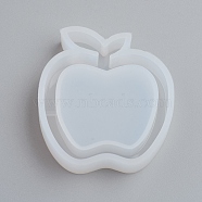 Shaker Mold, Silicone Quicksand Molds, Resin Casting Molds, For UV Resin, Epoxy Resin Jewelry Making, Apple, White, 49x46x11mm(X-DIY-G017-I04)