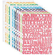 12 Sheets 12 Colors PVC Alphabet Number Stickers, Waterproof Self-Adhesive Decals, for DIY Mobile Phone Shell, Rectangle with Letter A~Z and Number 0~9, Mixed Color, 290x211x0.1mm, Stickers: 4~30x4~27mm, 1 sheet/color(DIY-CP0008-66)