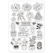 PVC Plastic Stamps, for DIY Scrapbooking, Photo Album Decorative, Cards Making, Stamp Sheets, Cactus Pattern, 16x11x0.3cm(DIY-WH0167-56-139)