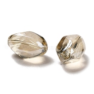 Pearlized Crystal Glass Oval Beads, Pearl Luster Plated, Dark Khaki, 21x13mm, Hole: 1mm(X-EGLA-F026-D02)