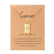 Twelve Constellations Pendants Necklaces, Stainless Steel Necklaces, Golden, Cancer, 15.75 inch(40cm)(PW-WG2D875-03)