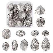 10Pcs Antique Acrylic Beads, Mixed Shape, Antique Silver, 12~22x12~16x12~16mm, Hole: 2~3mm(OACR-YW0001-69)
