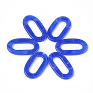 Acrylic Linking Rings, Quick Link Connectors, For Jewelry Chains Making, Imitation Gemstone Style, Oval, Royal Blue, 36.5x21x3.5mm, Hole: 24.5x8.5mm, about: 290pcs/500g(OACR-S021-30E)
