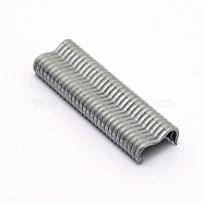 Iron Nail, M-shaped Nails, Pet Cage Accessories, Stainless Steel Color, 17.8x8.5x2mm, 600pcs/box(IFIN-WH0034-99)