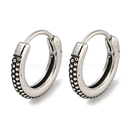 316 Surgical Stainless Steel Hoop Earrings, Ring, Antique Silver, 15x2.5mm(EJEW-D096-23I-AS)