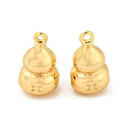 Brass Charms, Gourd, Real 18K Gold Plated, 11x6mm, Hole: 0.9mm(KK-Q809-11G)