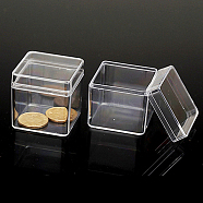 Polystyrene(PS) Plastic Bead Containers, Cube, Clear,40x40x40mm(X-CON-L006-10B)
