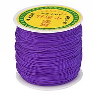 Braided Nylon Thread, Chinese Knotting Cord Beading Cord for Beading Jewelry Making, Dark Violet, 0.8mm, about 100yards/roll(NWIR-R006-0.8mm-676)