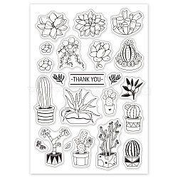 PVC Plastic Stamps, for DIY Scrapbooking, Photo Album Decorative, Cards Making, Stamp Sheets, Cactus Pattern, 16x11x0.3cm(DIY-WH0167-56-139)