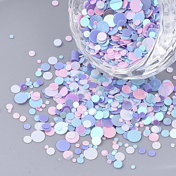 Ornament Accessories, PVC Plastic Paillette/Sequins Beads, No Hole/Undrilled Beads, Flat Round, Mixed Color, 1~4x0.4mm(PVC-T005-063B)