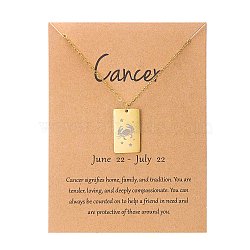 Twelve Constellations Pendants Necklaces, Stainless Steel Necklaces, Golden, Cancer, 15.75 inch(40cm)(PW-WG2D875-03)