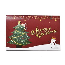 Paper Greeting Cards, Tent Card, Christmas Theme, Rectangle, Christmas Tree, 100x150x1mm(DIY-C083-02D)