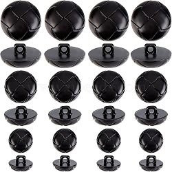 CHGCRAFT 100Pcs 1-Hole Plastic Buttons, Half Round, Black, 15~25x9.5~14mm, Hole: 2.5~3mm, 100pcs/box(BUTT-CA0001-05A)