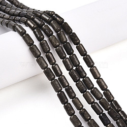 Natural Pyrite Beads Strands, Barrel, 7.5~8x4~5mm, Hole: 0.6mm, about 48pcs/strand, 15.16~15.35 inch(38.5~39cm)(G-N346-01A-01)