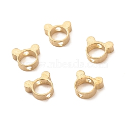 Brass Bead Frames, Bear Head, Golden, 6.5x7.5x2mm, Hole: 1.6mm(KK-G411-01G)