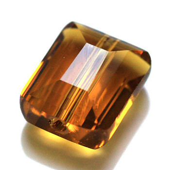 Imitation Austrian Crystal Beads, Grade AAA, Faceted, Rectangle, Goldenrod, 10x12x5.5mm, Hole: 0.9~1mm
