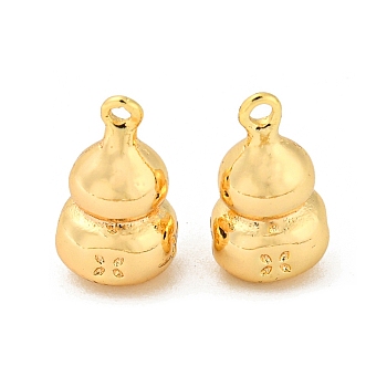 Brass Charms, Gourd, Real 18K Gold Plated, 11x6mm, Hole: 0.9mm