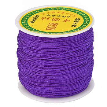 Braided Nylon Thread, Chinese Knotting Cord Beading Cord for Beading Jewelry Making, Dark Violet, 0.8mm, about 100yards/roll