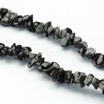 Natural Snowflake Obsidian Stone Bead Strands, Chip, 3~9x3~6x1~4mm, Hole: 1mm, about 350pcs/strand, 34.6 inch.(X-G-R192-A02)