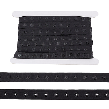 Black Polyester Button Tapes