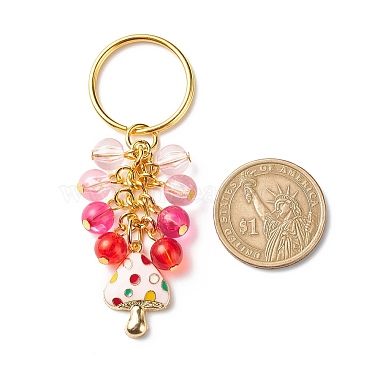 4 stücke herz/regenbogen/meerjungfrau/pilz legierung emaille anhänger keychain(KEYC-JKC00412-02)-4