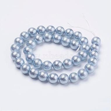 Falten texturierte Shell Perlen Perlenstränge(BSHE-E016-6mm-M)-2