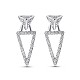 TINYSAND 925 Sterling Silver Triangle Drop Stud Earrings(TS-E333-S)-1