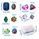 260Pcs 13 Colors Two Tone Transparent Spray Painted Acrylic Corrugated Beads(ACRP-CD0001-01)-3