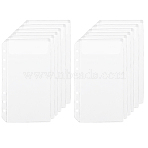 12Pcs PVC Binder Pages, Sleeve Page Protectors, Rectangle, Clear, 180x104x0.4mm, Hole: 5mm, Inner Diameter: 170x93mm(FIND-SP0003-97D)