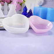 DIY Heart Dish Silicone Molds, Resin Casting Molds, For UV Resin, Epoxy Resin Jewelry Making, White, 72x83x25mm, Inner Size: 57x72mm and 41x51mm.(DIY-G014-19)