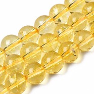 Natural Quartz Beads Strands, Round, Dyed, Gold, 8mm, Hole: 1mm, about 46~47pcs/strand, 14.57~14.96inch(37~38cm)(G-S299-151C)