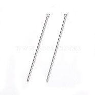 201 Stainless Steel Pendants, Bar, Stainless Steel Color, 52.5x2.5x1.5mm, Hole: 1.5mm(STAS-F174-03P-A)