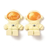 Resin Cabochons, Astronauts, Nail Art Decoration Accessories, Orange, 15x18.5x8.4mm(MRMJ-O001-06A)