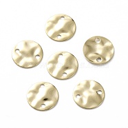Brass Links Connectors, Long-Lasting Plated, Flat Round, Twist, Real 24K Gold Plated, 10x1mm, Hole: 1.4mm(X-KK-L205-08G-A)
