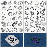PVA Water-soluble Embroidery Aid Drawing Sketch, Rectangle, Fruit, 297x210mmm, 2pcs/set(DIY-WH0514-004)
