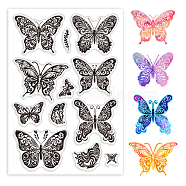 Custom Summer Theme PVC Plastic Clear Stamps, for DIY Scrapbooking, Photo Album Decorative, Cards Making, Butterfly, 160x110mm(DIY-WH0631-0059)